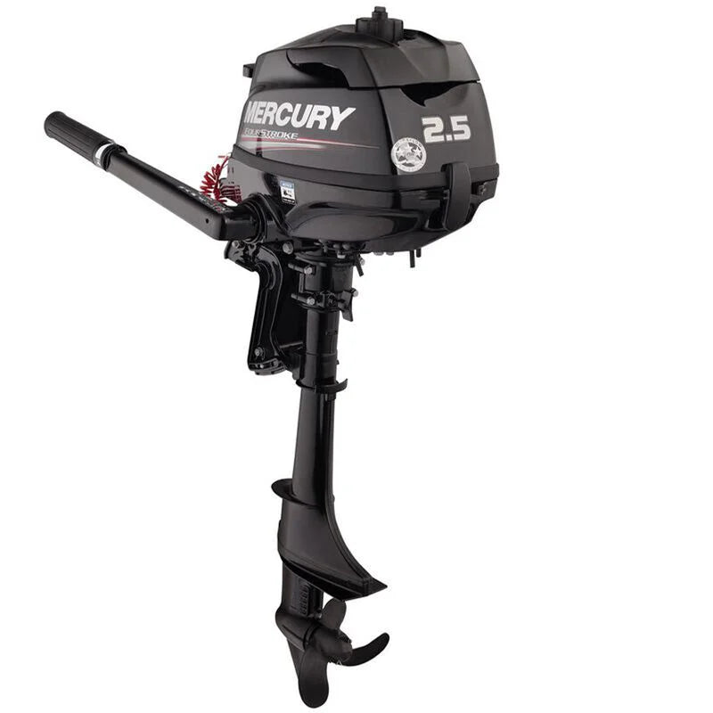 Mercury 2.5hp Tiller FourStroke Outboard Motor - 15" Shaft, Manual Tilt/Trim, Manual Start - Boathouse Marine
