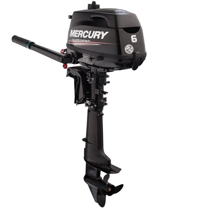 Mercury 6hp Tiller FourStroke Outboard Motor - 15" Shaft, Manual Tilt/Trim, Manual Start - Boathouse Marine
