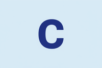 the letter C with a light blue background with the letter being a single darker blue color