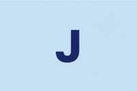 the letter J with a light blue background with the letter J in a darker single blue color