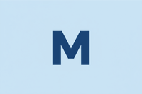 the letter M with a light blue background with the letter M in a darker single blue color bolded but in the same font you did for me for P, J, and C